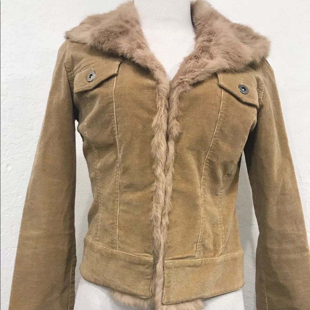 SHERI BODELL genuine rabbit fur XS brown coat